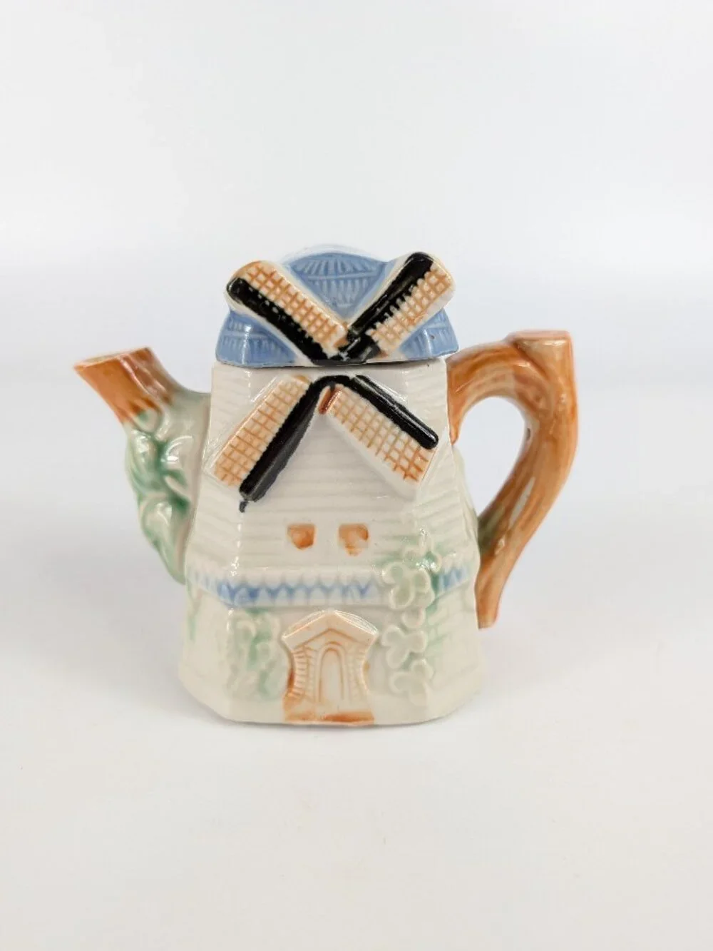 Vintage Cottageware Dutch Windmill Ceramic Teapot Made in Japan